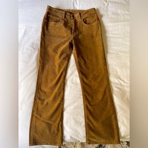 Denimist brown corduroy cropped flared jeans